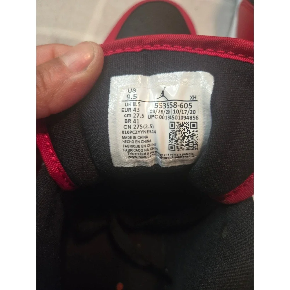 Nike Air Jordan 1 Low Reverse Bred Gym Red Black White 553558-606 Size 9.5 NIB - Picture 8 of 13